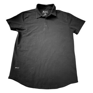 BYLT Premium Basics Drop-Cut S/S Polo LUX Mens Large Black Athletic Curved